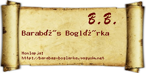 Barabás Boglárka névjegykártya
